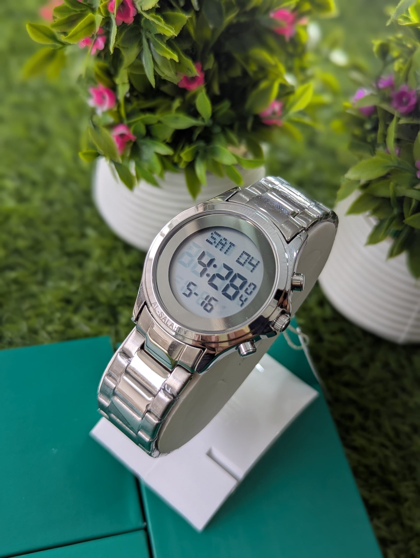 Al Azan Stainless Steel Watch – Elegant Look for Masjid & Office
