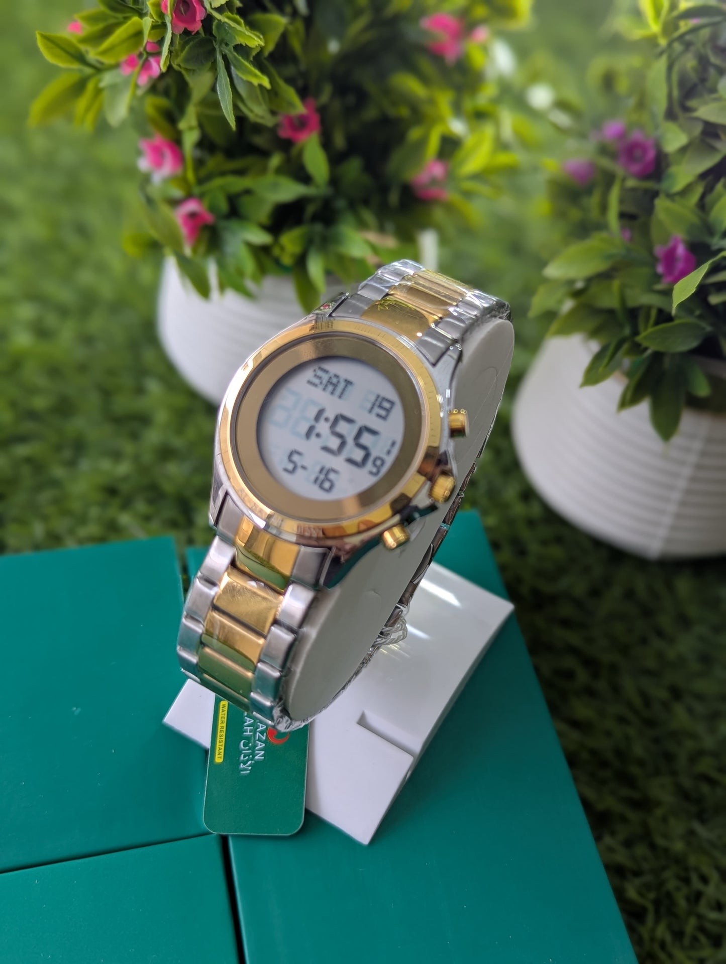 Al Azan Stainless Steel Watch – Elegant Look for Masjid & Office