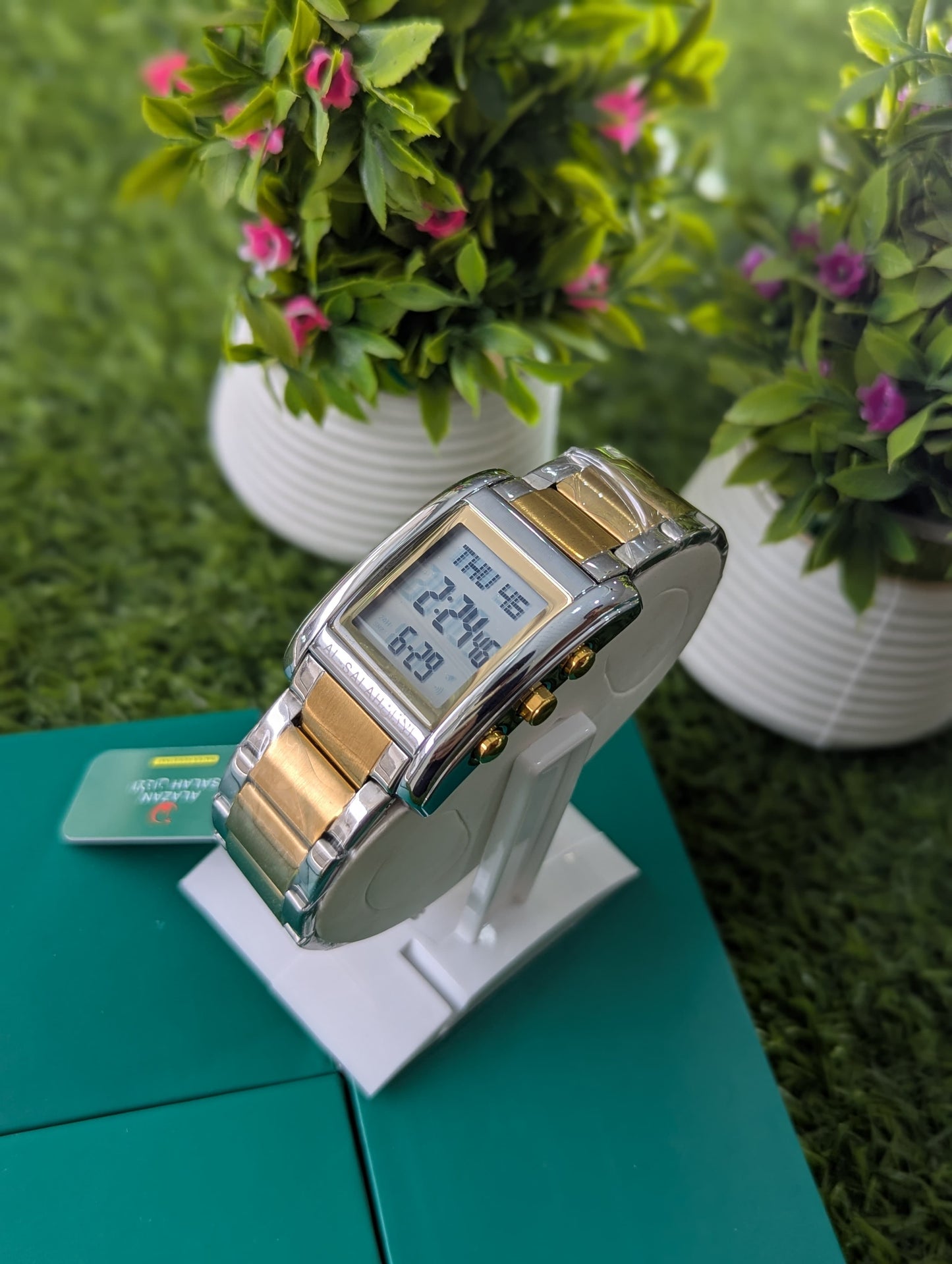 Al Azan Stainless Steel Watch – Elegant Look for Masjid & Office