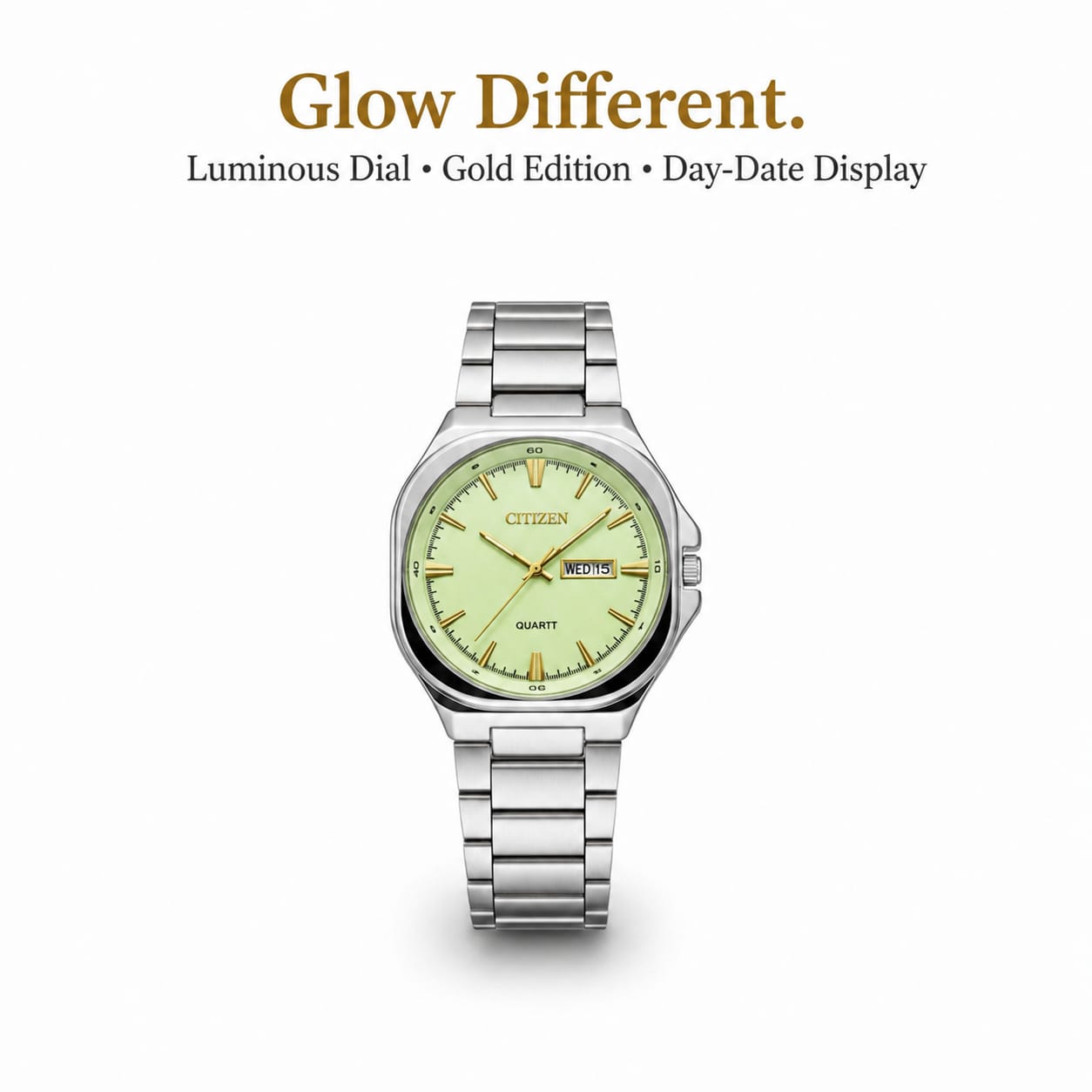 Citizen Gold Stainless Steel Watch β Day-Date