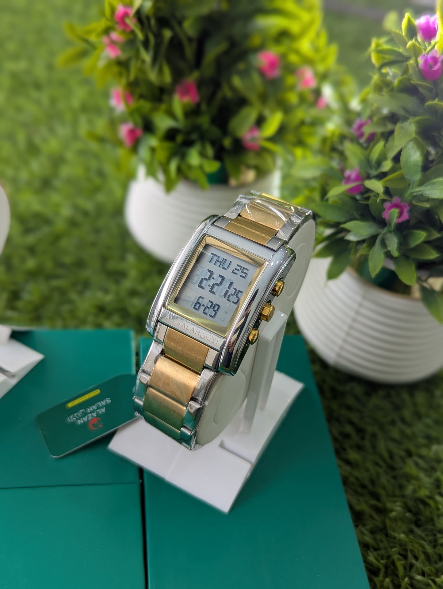 Al Azan Stainless Steel Watch – Elegant Look for Masjid & Office