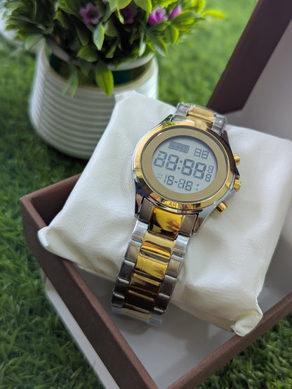 Al Azan Stainless Steel Watch – Elegant Look for Masjid & Office