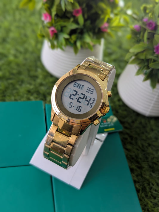 Al Azan Stainless Steel Watch – Elegant Look for Masjid & Office