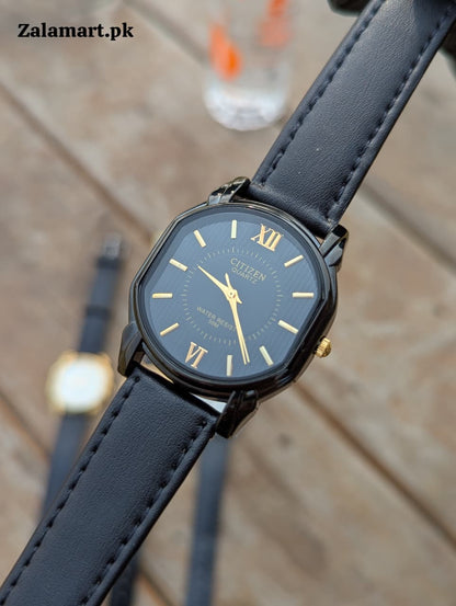 Citizen Minimal Watch with  Leather Strap