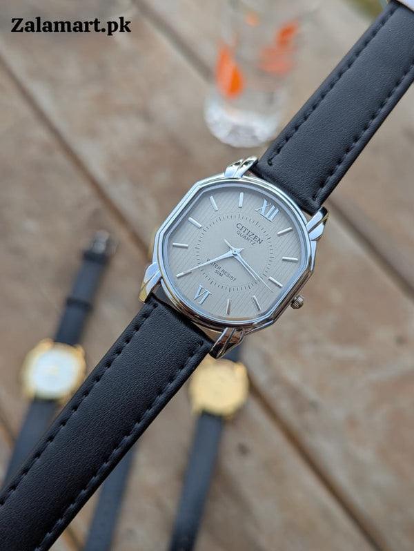 Citizen Minimal Watch with  Leather Strap