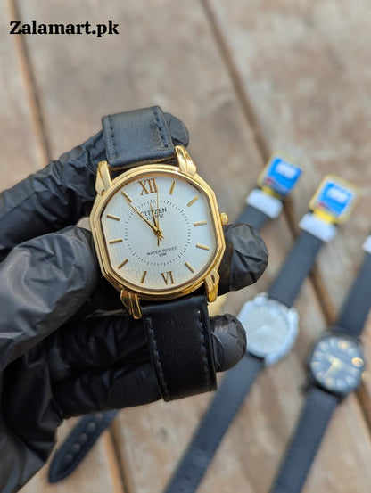 Citizen Minimal Watch with  Leather Strap