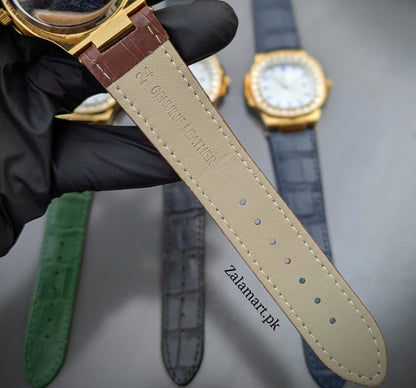 Patek Philippe Classic Stainless Steel Watch with Genuine Leather Strap