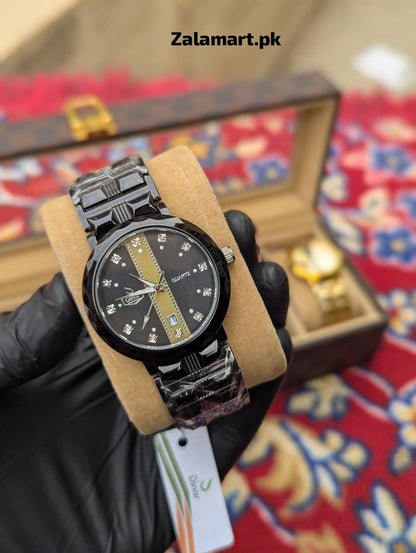 Dinar Stainless Steel Men’s Watch – Waterproof | Date Display | Premium Gift Watch