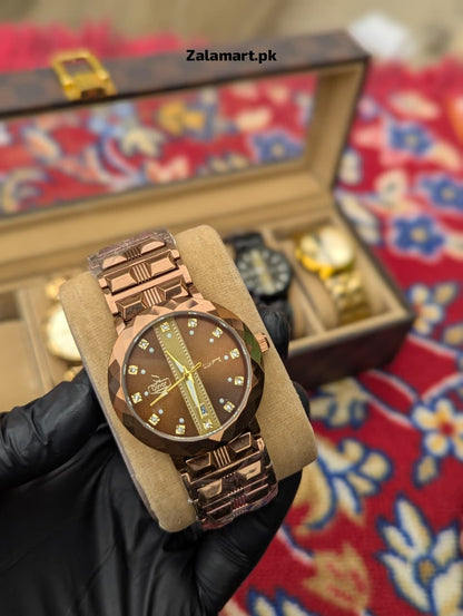 Dinar Stainless Steel Men’s Watch – Waterproof | Date Display | Premium Gift Watch