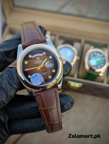 RLX Premium Watch with Original Leather Straps | Date & Day Display