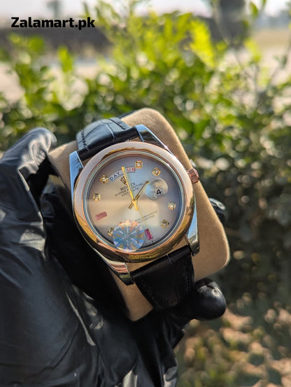 RLX Premium Watch with Original Leather Straps | Date & Day Display