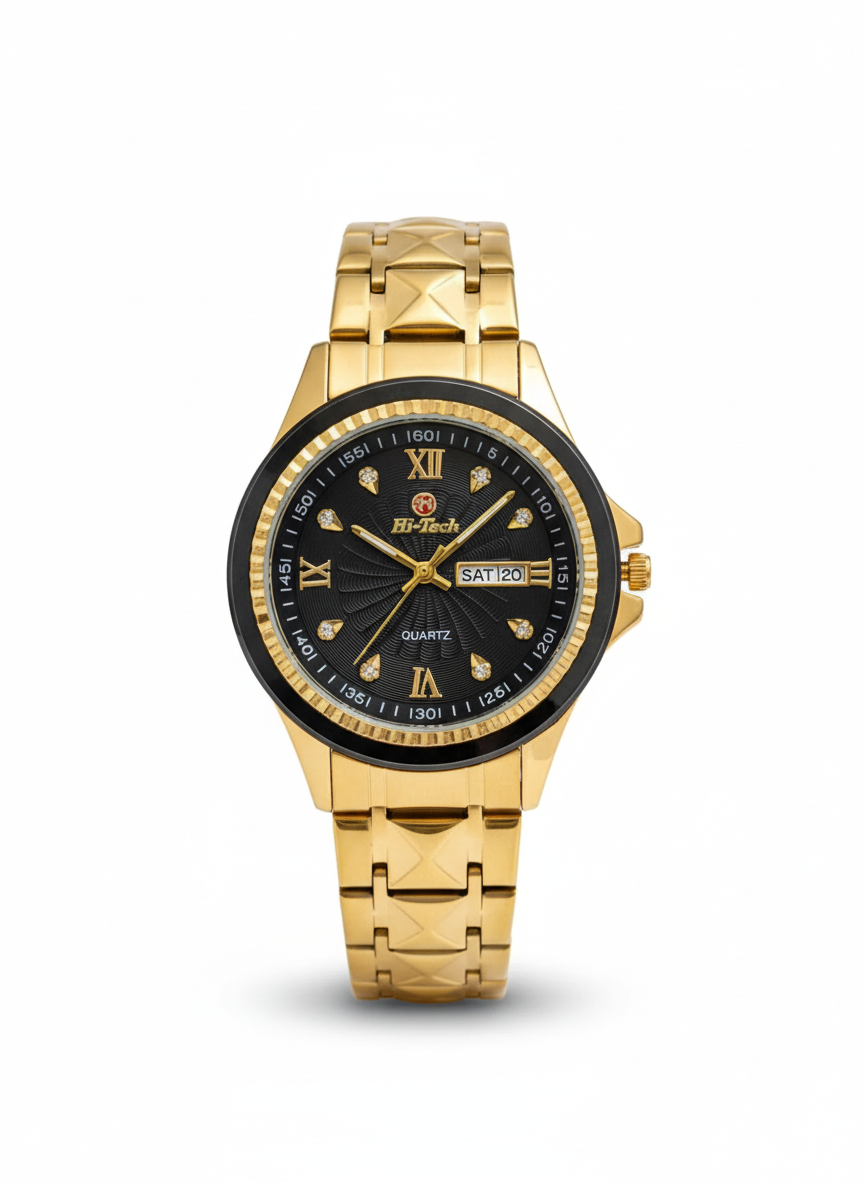 Luxury Stainless Steel Watch – Waterproof | Day & Date Display