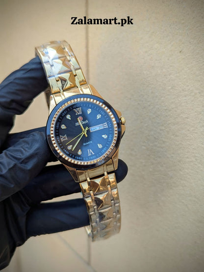 Luxury Stainless Steel Watch – Waterproof | Day & Date Display