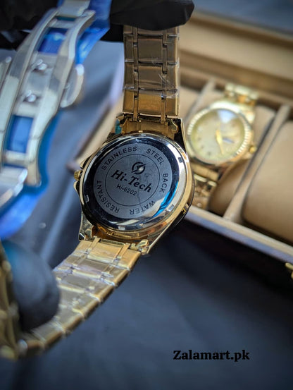 Luxury Stainless Steel Watch – Waterproof | Day & Date Display