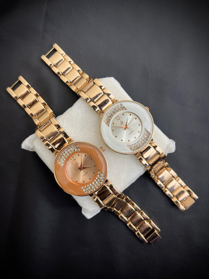 Elegant Women’s Gold Quartz Watch