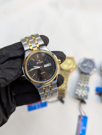 Hi-Tech™ Minimal Stainless Steel Watch with a Day & Date display