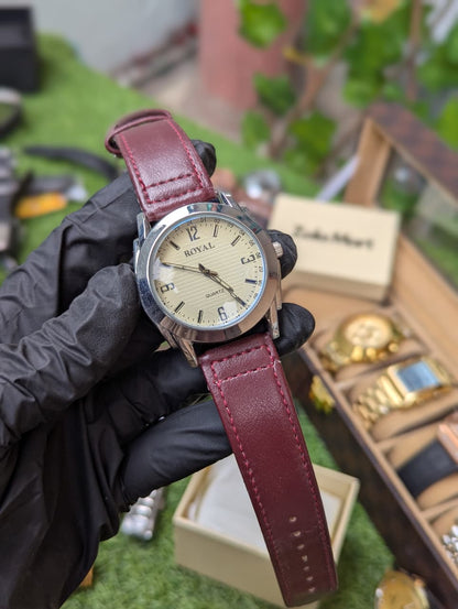 Classic Leather Strap Men’s Watch