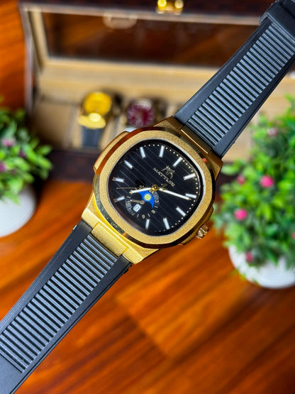Luxury Analog Watch with Premium Silicone Strap – Modern Casual & Formal Timepiece