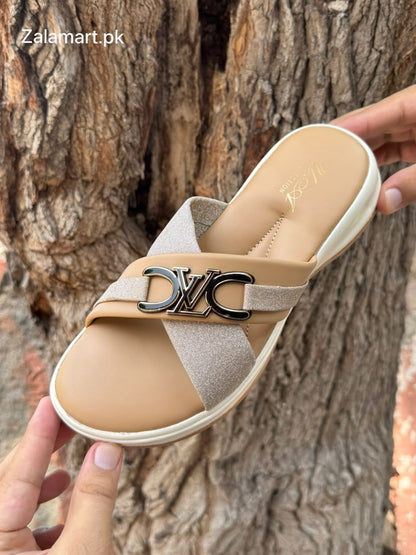 Ladies’ Luxury Cross-Strap Slippers – Stylish, Comfortable