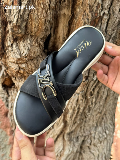 Ladies’ Luxury Cross-Strap Slippers – Stylish, Comfortable