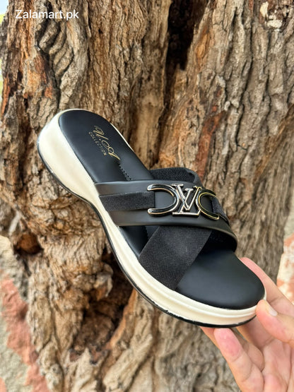 Ladies’ Luxury Cross-Strap Slippers – Stylish, Comfortable
