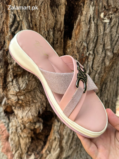 Ladies’ Luxury Cross-Strap Slippers – Stylish, Comfortable