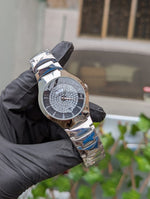 Premium Classic Men’s Watch – Crystal Dial & Stainless Steel Bracelet