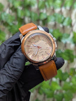 Classic Dress Watch for Men – Textured Dial & Leather Strap