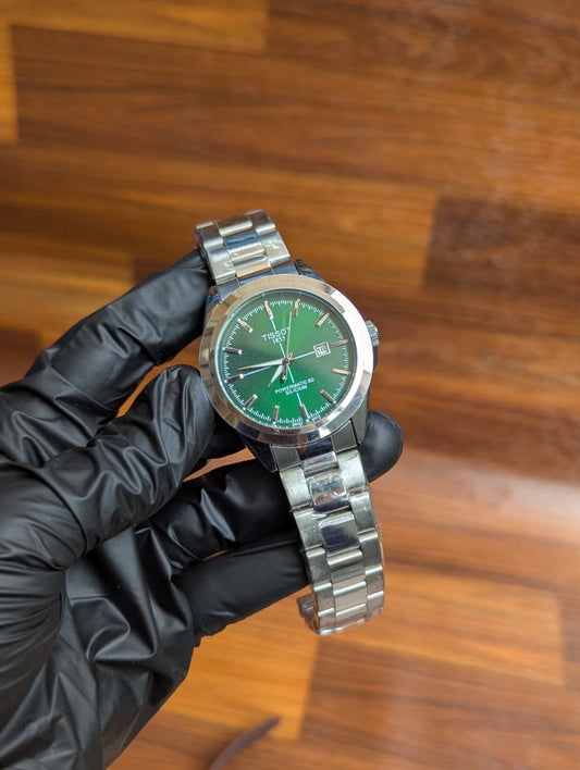 Green Dial Classic Men’s Watch – Stainless Steel Bracelet