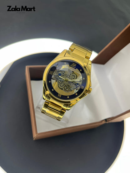 Modern Skeleton Stainless Steel Watch – Durable & Stylish