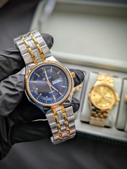 Hi-Tech™ Minimal Stainless Steel Watch with a Day & Date display
