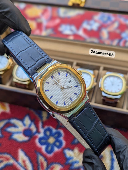 Patek Philippe Classic Watch – Stainless Steel & 100% Genuine Leather Strap