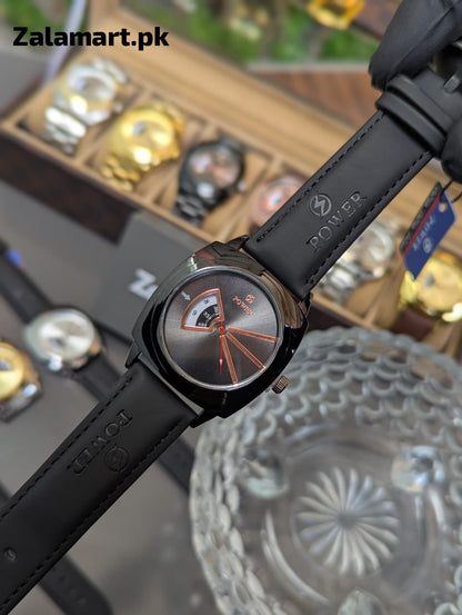 Power Leather Strap Men’s Watch | Premium Gift Timepiece