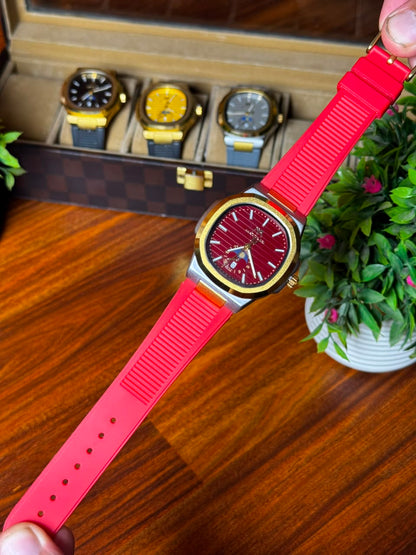 Luxury Analog Watch with Premium Silicone Strap – Modern Casual & Formal Timepiece