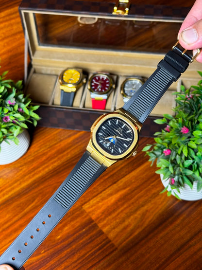 Luxury Analog Watch with Premium Silicone Strap – Modern Casual & Formal Timepiece