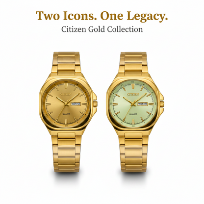 Citizen Gold Stainless Steel Watch – Day-Date