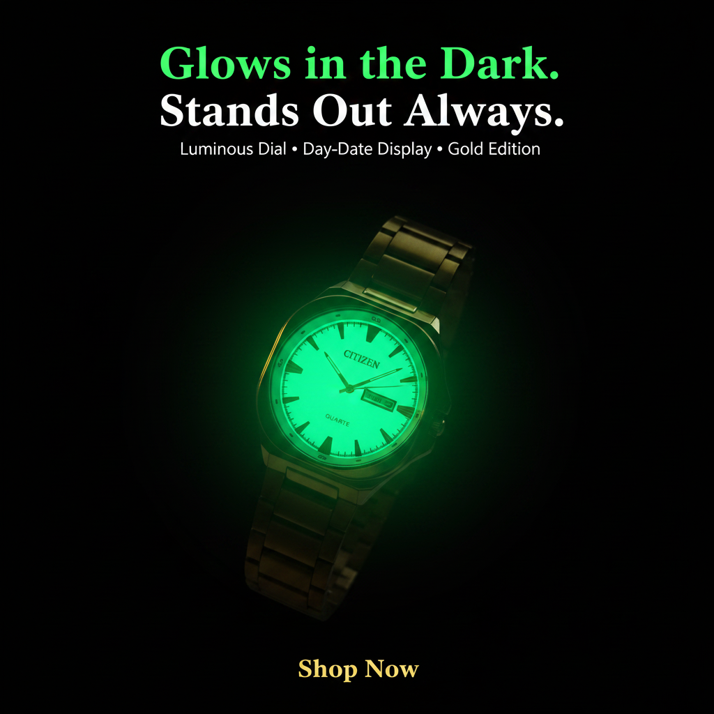 Citizen Gold Stainless Steel Watch – Day-Date
