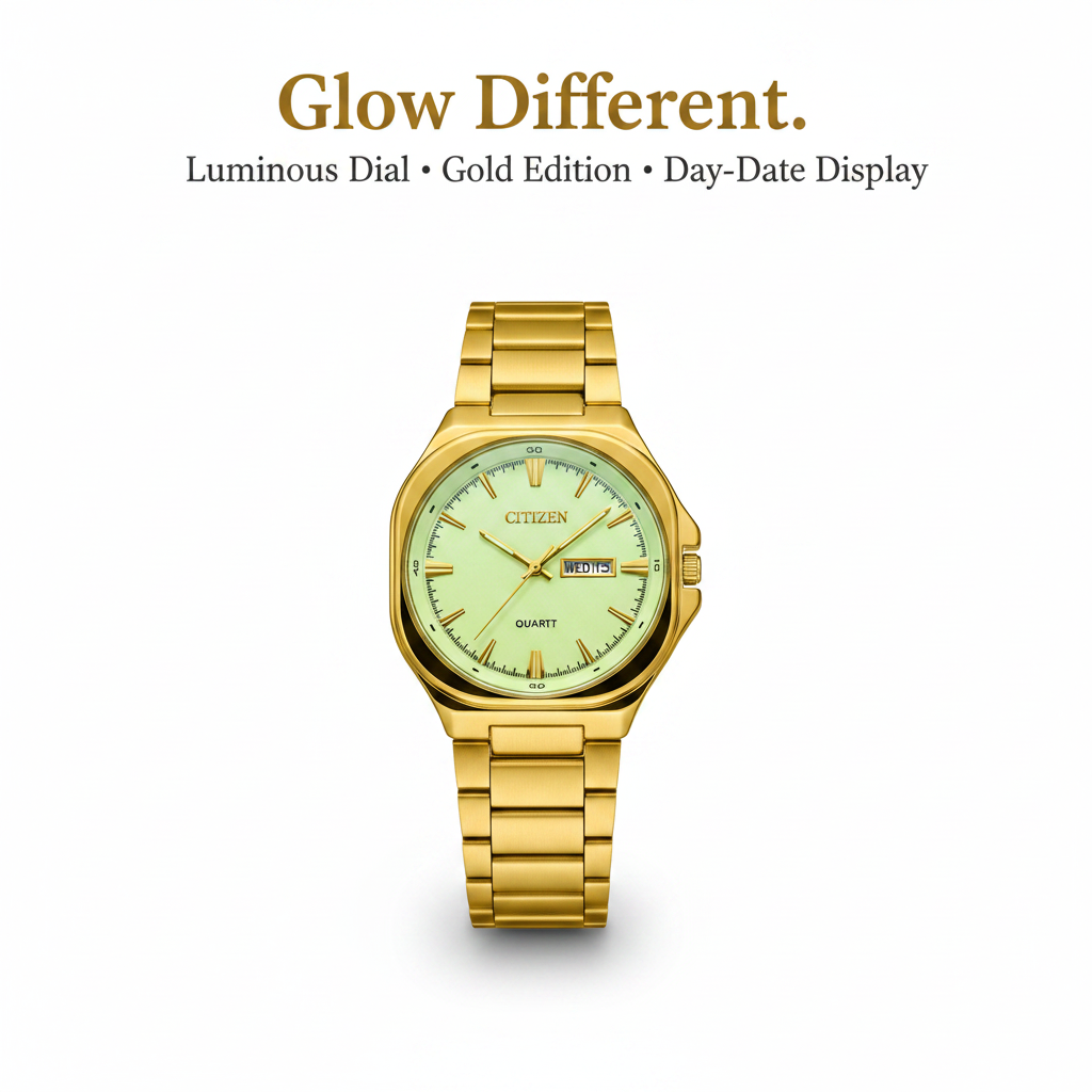 Citizen Gold Stainless Steel Watch – Day-Date