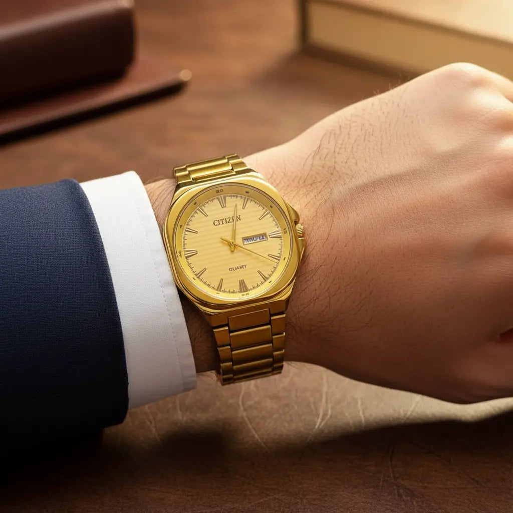 Citizen Gold Stainless Steel Watch – Day-Date