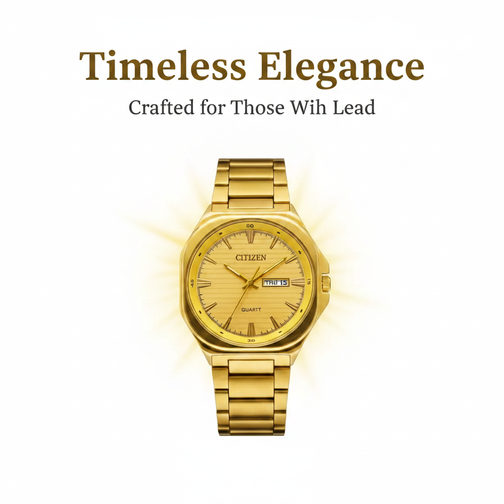 Citizen Gold Stainless Steel Watch – Day-Date