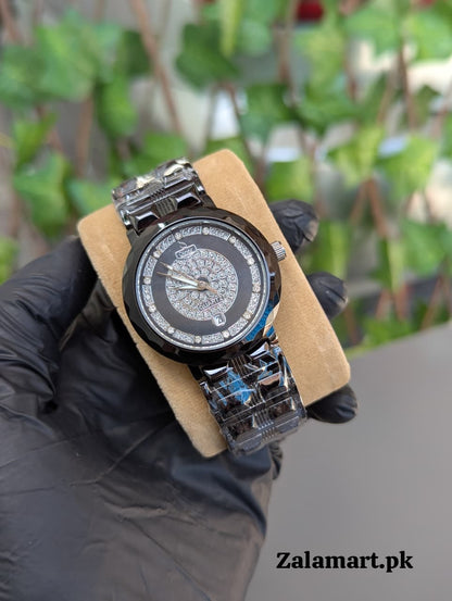 Dinar Diamond  Stainless Steel Men’s Watch – Waterproof | Date Display | Premium Gift Watch