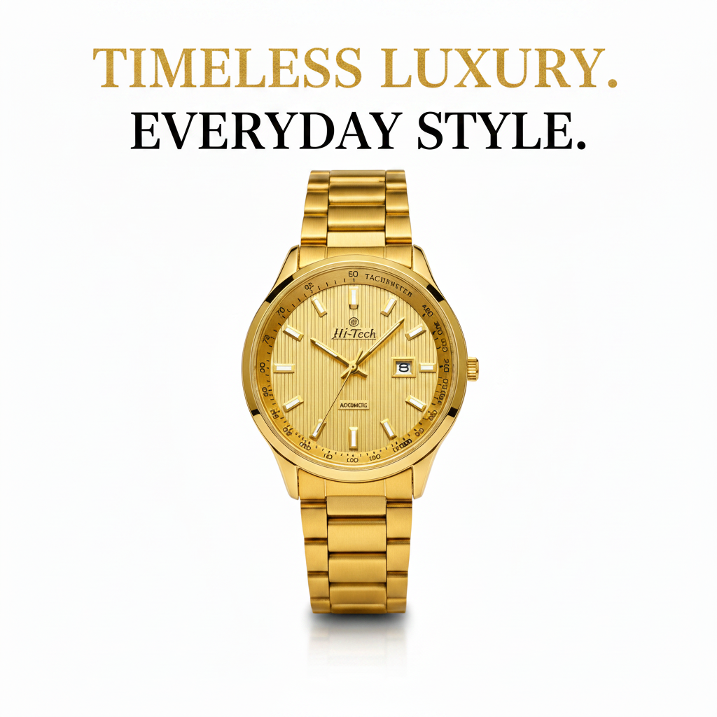 Hi-Tech Luxury Branded Watch – Premium Stainless Steel | Date Display