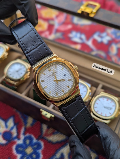 Patek Philippe Classic Watch – Stainless Steel & 100% Genuine Leather Strap