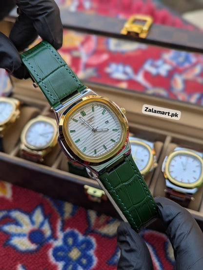 Patek Philippe Classic Watch – Stainless Steel & 100% Genuine Leather Strap