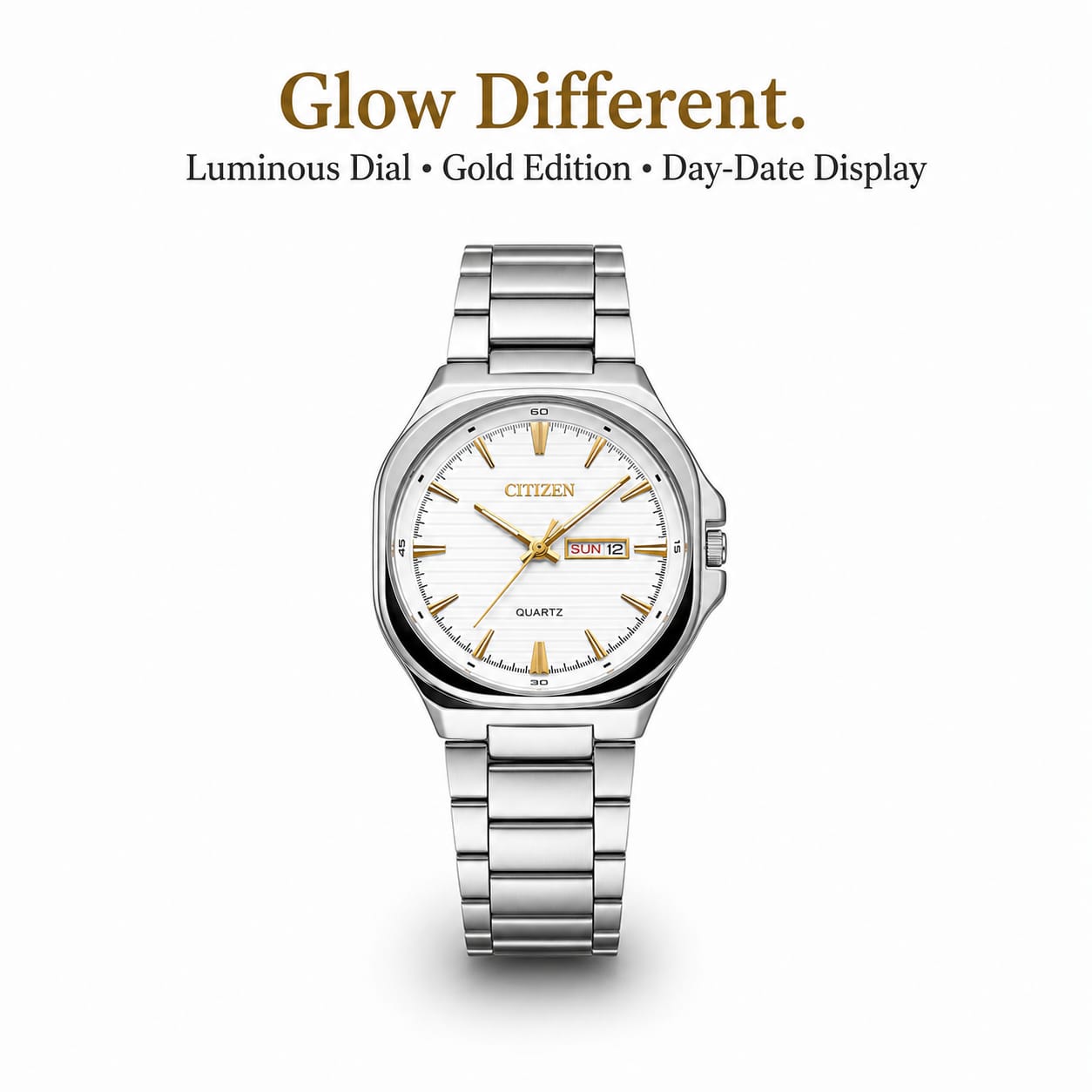 Citizen Gold Stainless Steel Watch – Day-Date